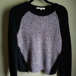Black and grey long sleeve shirt.